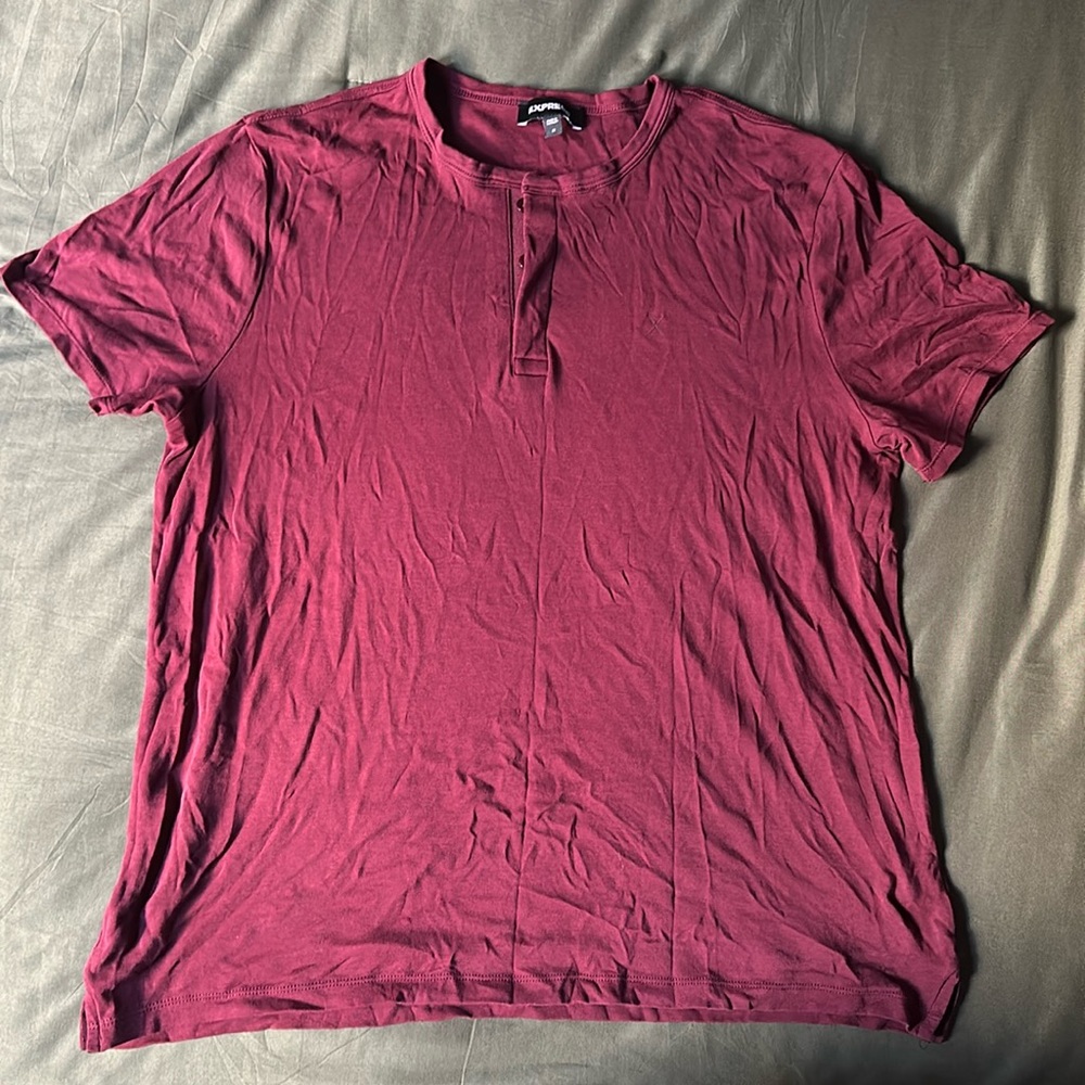 Burgundy quarter button shirt